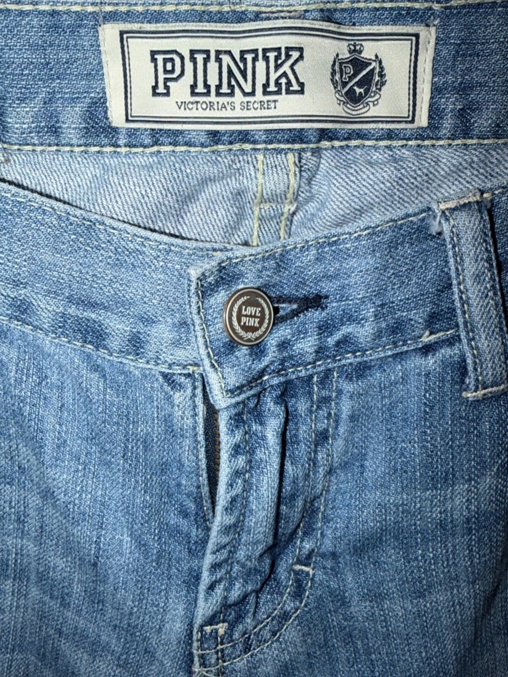 Victoria’s Secret PINK Y2K Low Rise Flare Jeans Distressed Wide Leg Vintage, 4 - Picture 13 of 13